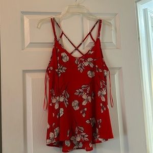 Floral print strappy tank